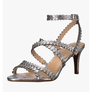 Vince Camuto Sliver Yuria Metallic Strappy Sandals Special Occasion Size 7.5